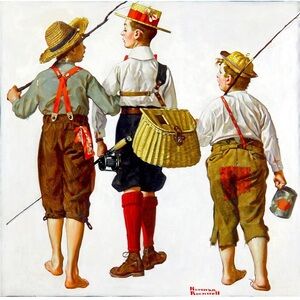 Vintage Fishing Trio Art Print
